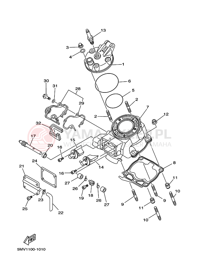 Schemat "głowica" do Yamaha YZ125