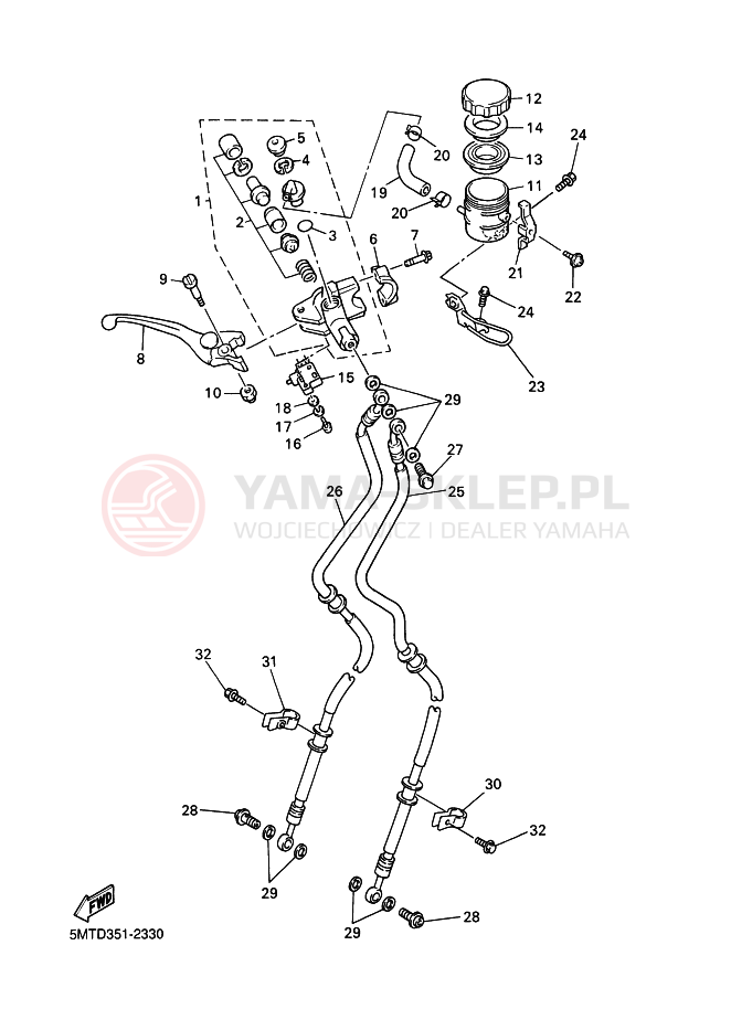 Schemat "Pompa hamulcowa przednia" do Yamaha YZF-R6