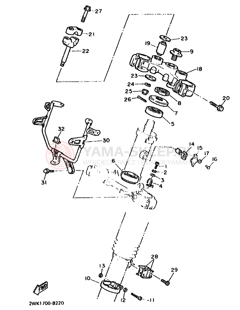 Schemat "Półki zawieszenia" do Yamaha XT600