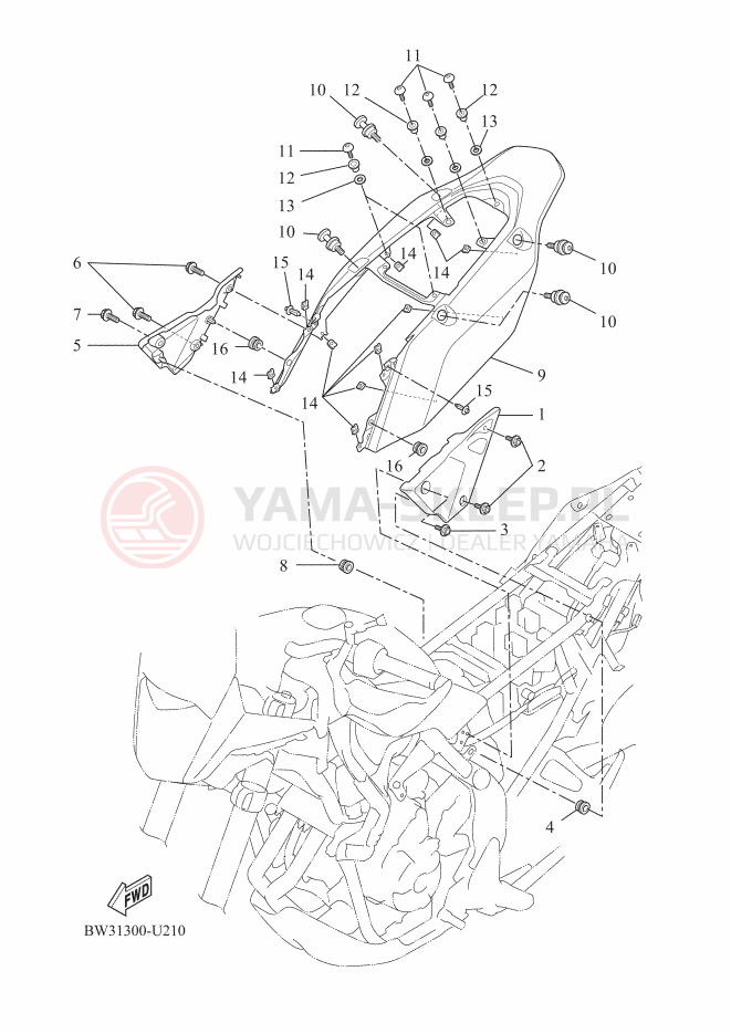 Schemat "Pokrywa boczna" do Yamaha TENERE 700 EXTREME
