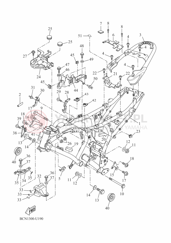 Schemat "rama" do Yamaha XSR700