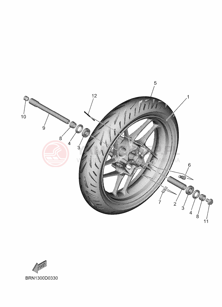 Schemat "Koło przód" do Yamaha TRACER 9 Y-AMT
