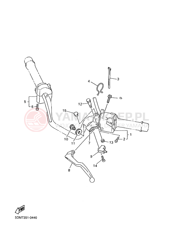 Schemat "Kierownica i osprzęt" do Yamaha FZS600 FAZER