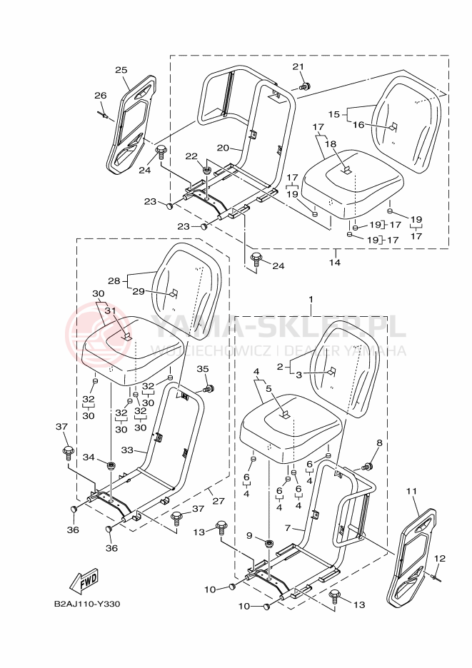 Schemat "siedzenie" do Yamaha VIKING EPS