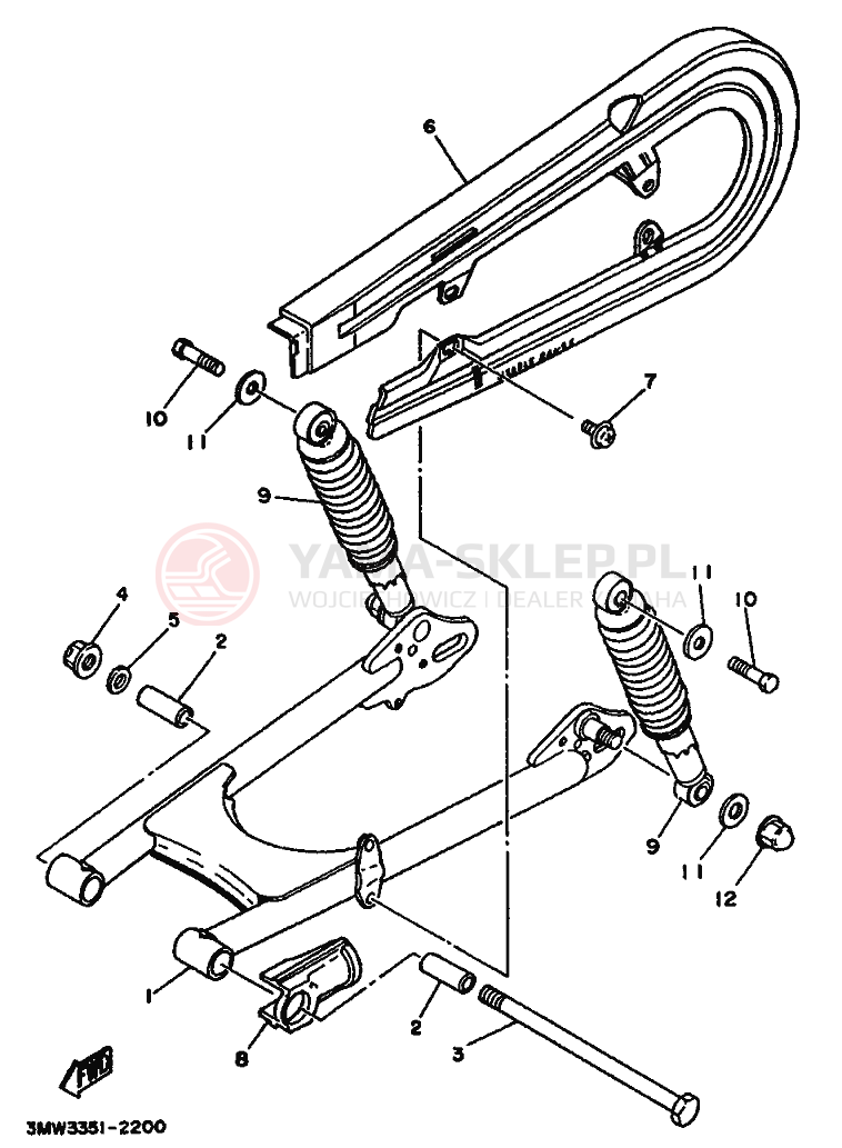 Schemat "wahacz" do Yamaha SR125