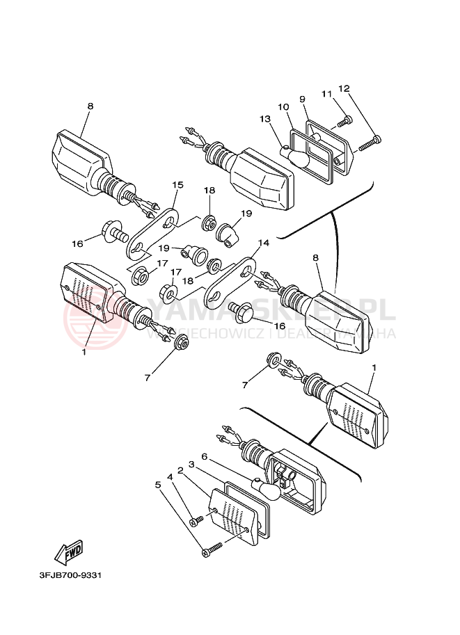 Schemat "kierunkowskazy" do Yamaha DT175 DT175S
