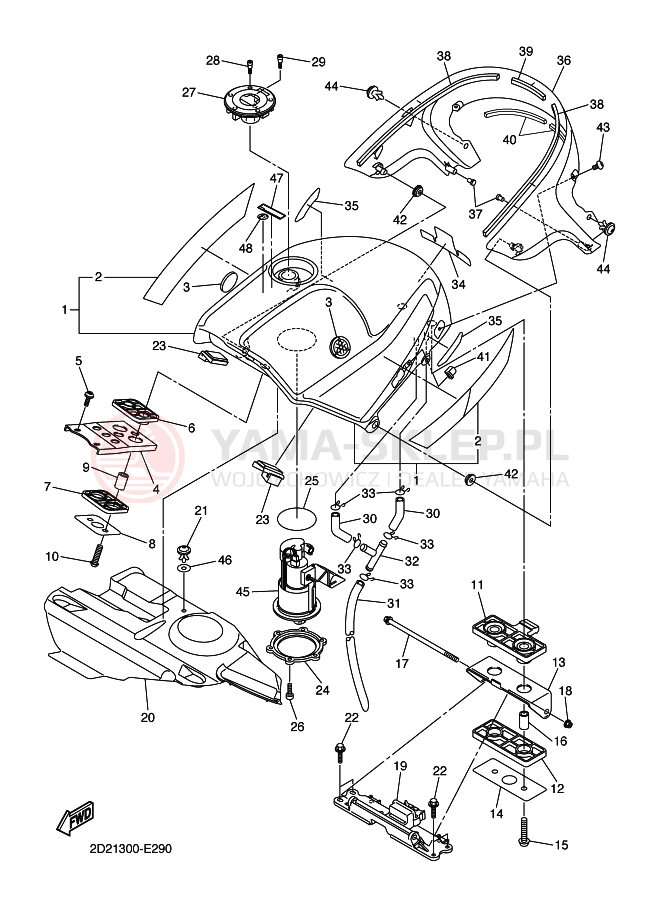 Schemat "zbiornik paliwa" do Yamaha FJR1300AS