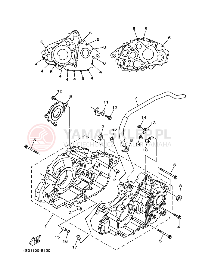 Schemat "Pokrywa silnika" do Yamaha YFM700RSE