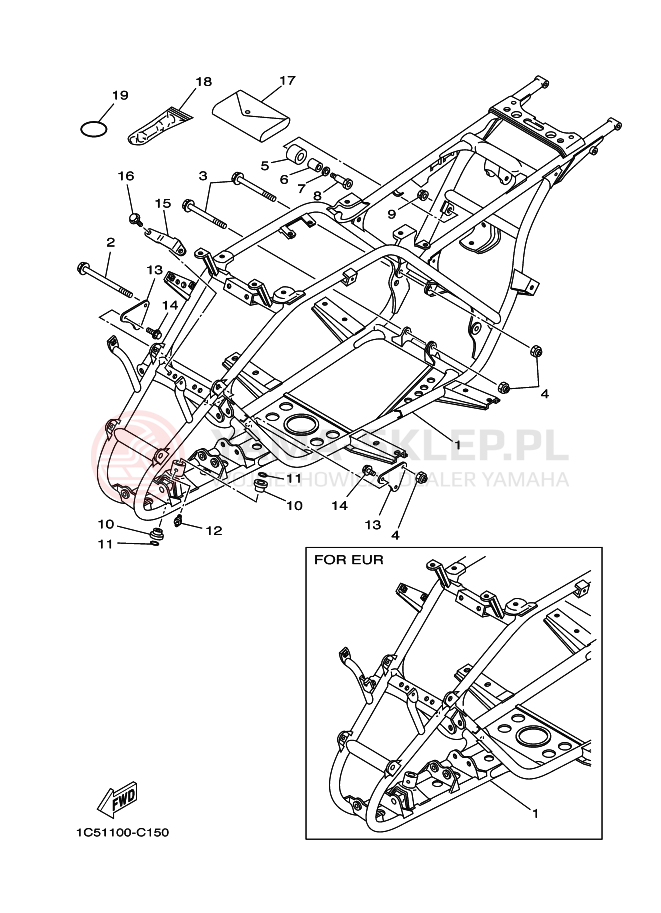 Schemat "rama" do Yamaha GRIZZLY 125