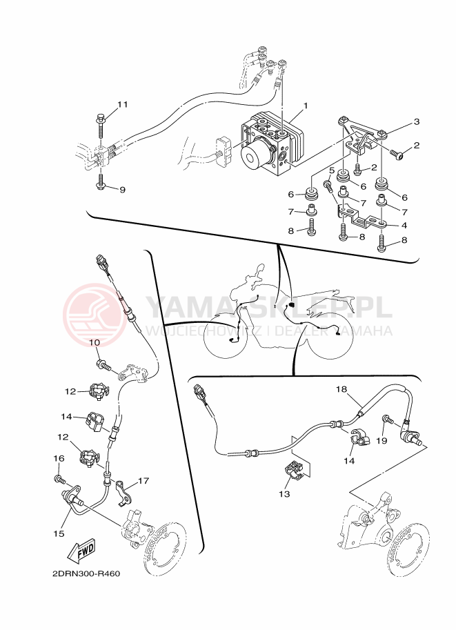 Schemat "SPRZĘT ELEKTRYCZNY 3" do Yamaha MT-09 ABS