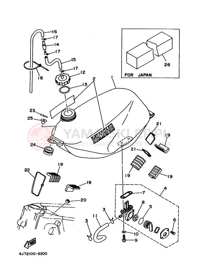 Schemat "zbiornik paliwa" do Yamaha TZ125