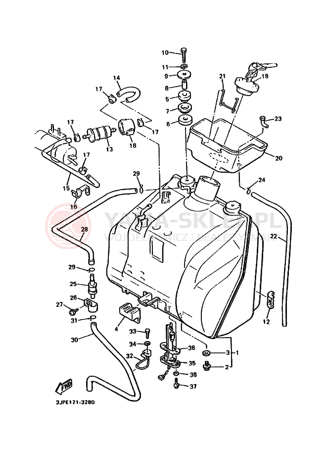 Schemat "zbiornik paliwa" do Yamaha VMX12 VMX12F VMAX