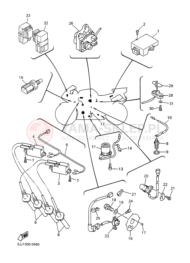 Schemat "układ elektryczny" do Yamaha YZF-R1 R1