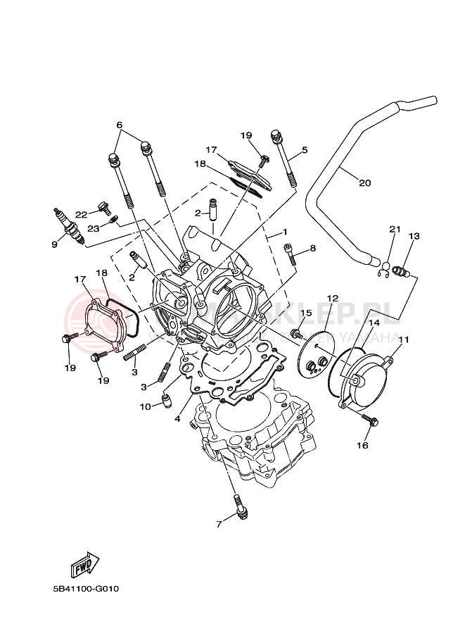 Schemat "głowica" do Yamaha RHINO 700 FI
