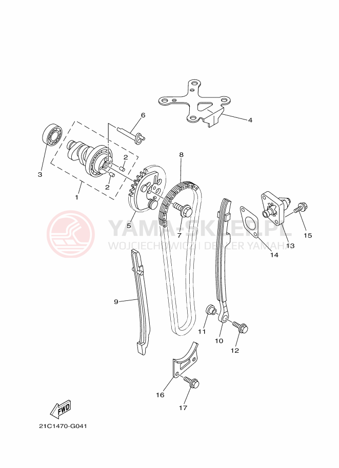 Schemat "Wałek rozrządu" do Yamaha FZ16