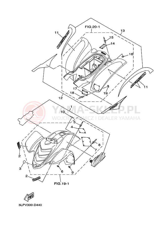 Schemat "naklejki" do Yamaha YFM660RT