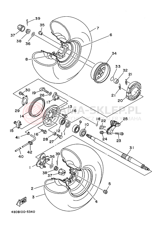 Schemat "Koło tył" do Yamaha TIMBERWOLF