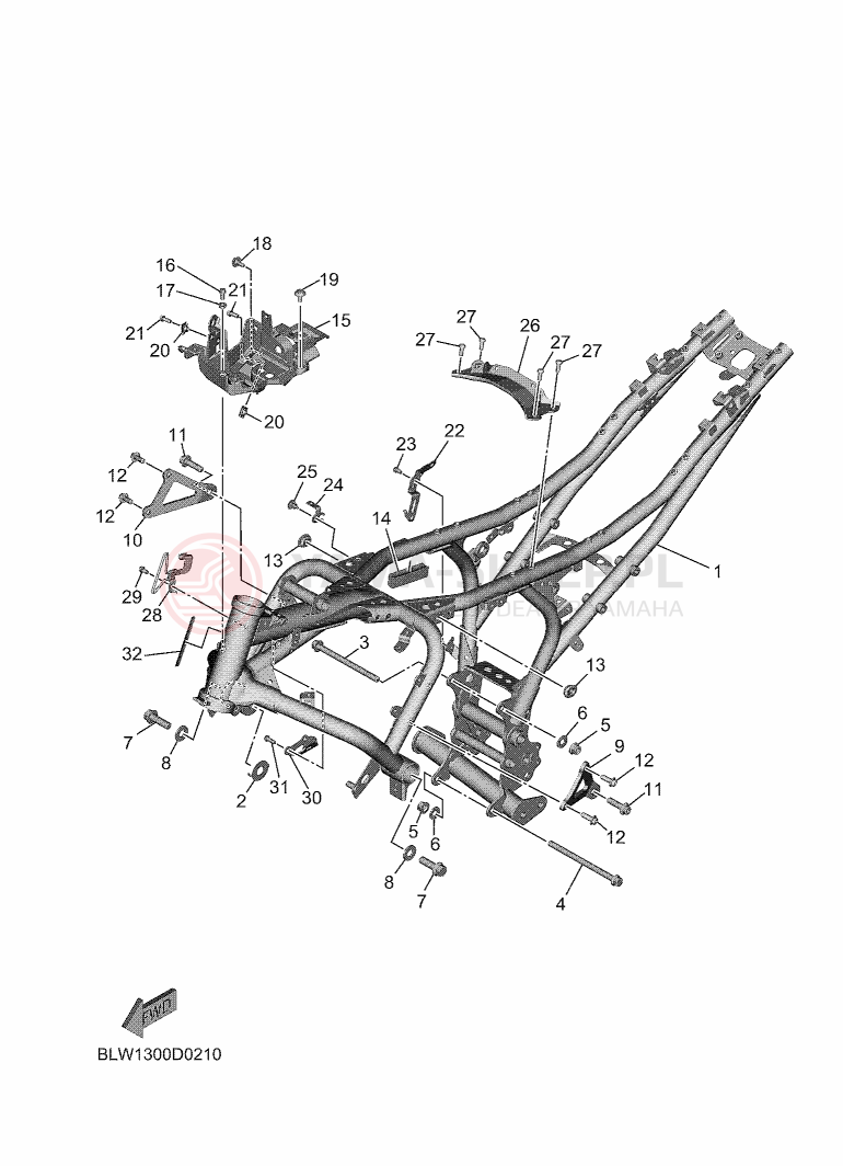 Schemat "rama" do Yamaha MT-07 Y-AMT