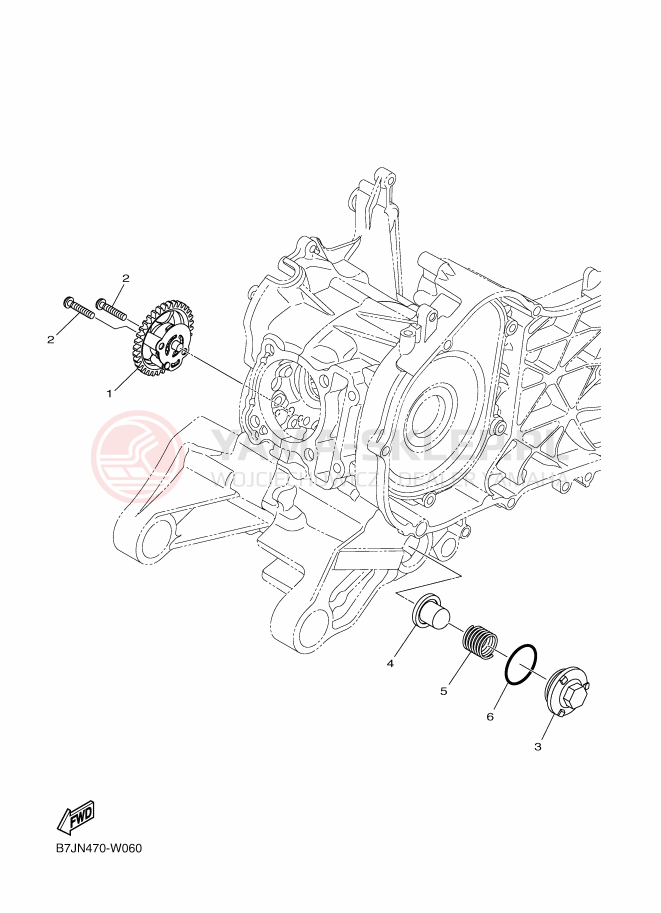 Schemat "Pompa olejowa" do Yamaha RAYZR