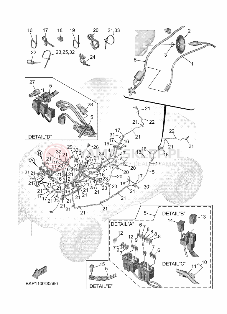 Schemat "SPRZĘT ELEKTRYCZNY 3" do Yamaha WOLVERINE RMAX2 1000 SE