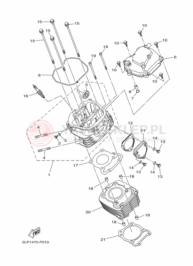 Schemat "cylinder" do Yamaha YC125-5