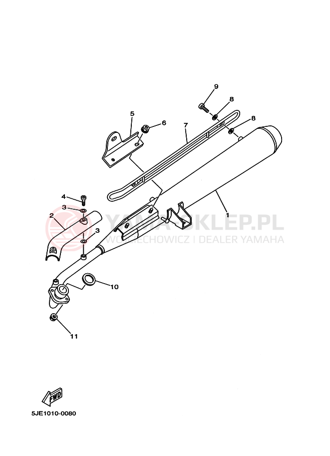 Schemat "Wydech końcowy" do Yamaha YB-1 YB-1FOUR YB1-4