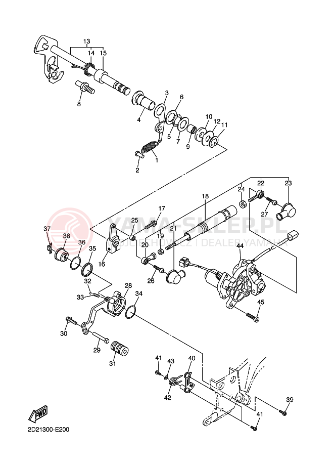Schemat "Dźwignia zmiany biegów, wałek" do Yamaha FJR1300AS