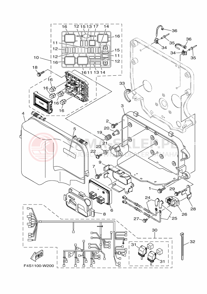 Schemat "układ elektryczny" do Yamaha VX1800B