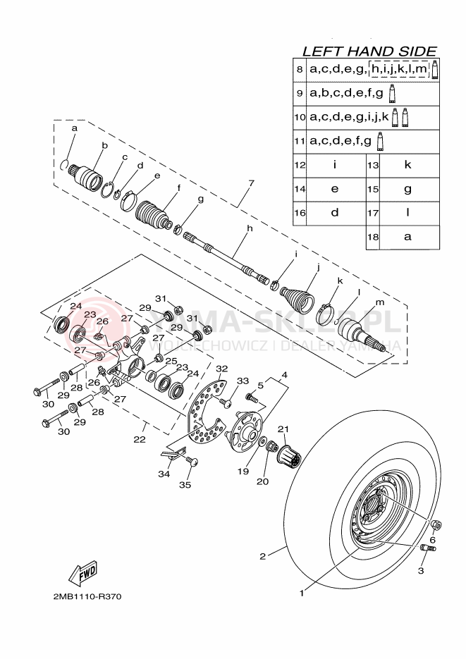 Schemat "Koło tył" do Yamaha VIKING