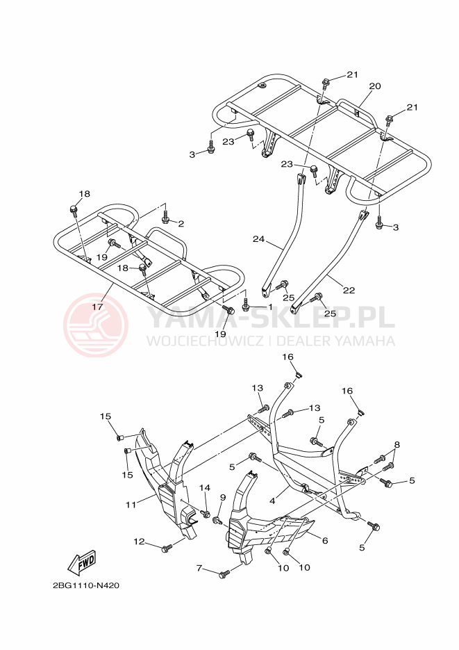 Schemat "RAMIĘ STERUJĄCE" do Yamaha GRIZZLY 700 EPS