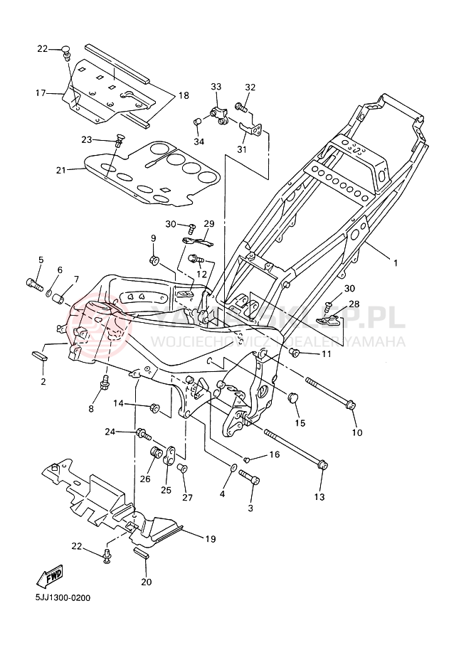 Schemat "rama" do Yamaha YZF-R1 R1