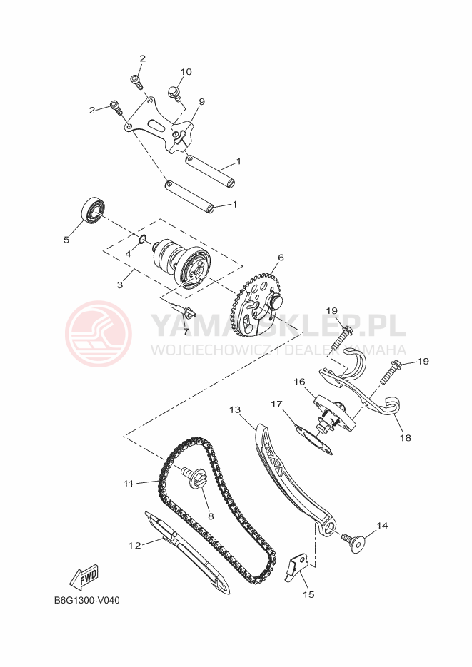 Schemat "Wałek rozrządu" do Yamaha MT-125