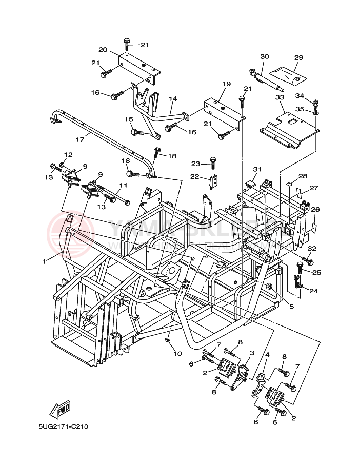 Schemat "rama" do Yamaha RHINO 660