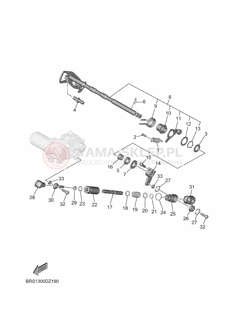Schemat "Dźwignia zmiany biegów, wałek" do Yamaha MT-09 Y-AMT 35KW