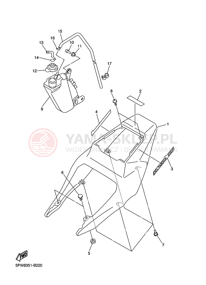 Schemat "Pokrywa boczna" do Yamaha YZF-R1