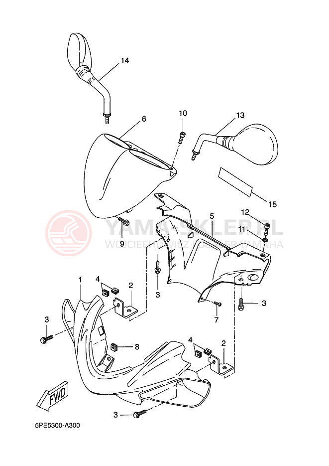 Schemat "elementy nadwozia" do Yamaha AEROX