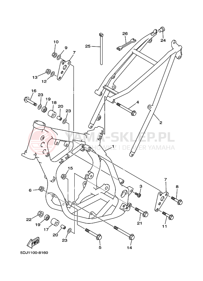 Schemat "rama" do Yamaha WR250Z