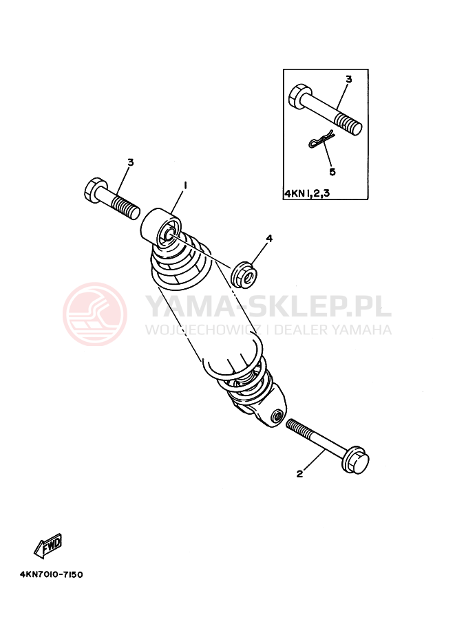 Schemat "zawieszenie tył" do Yamaha BA50N GEAR