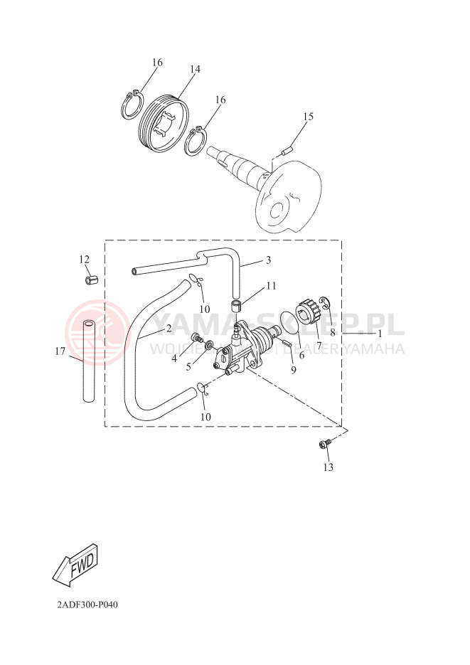 Schemat "Pompa olejowa" do Yamaha JOG R