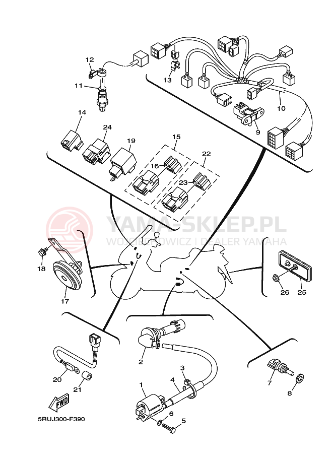 Schemat "układ elektryczny" do Yamaha YP400ABS