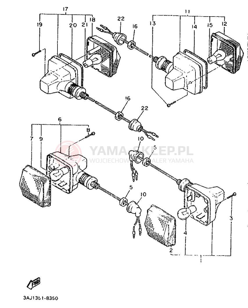 Schemat "kierunkowskazy" do Yamaha XT600Z TENERE