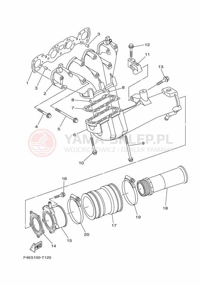 Schemat "wydech" do Yamaha VX CRUISER HO