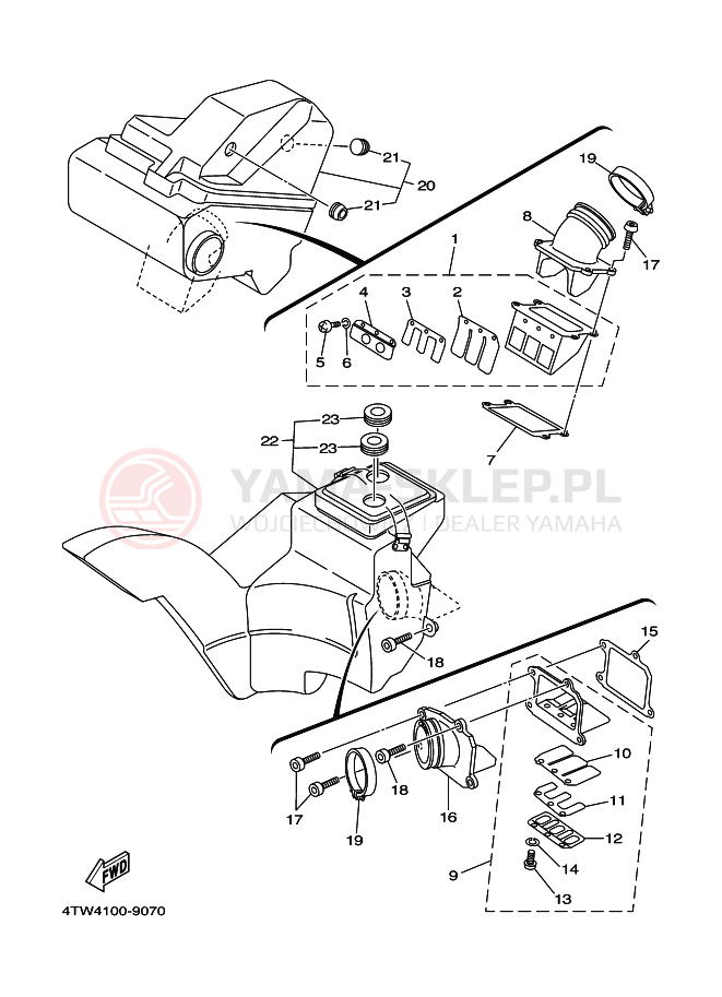 Schemat "Wtrysk paliwa" do Yamaha TZ250