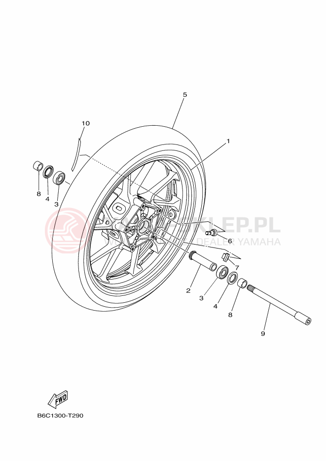 Schemat "Koło przód" do Yamaha MT-09 SP