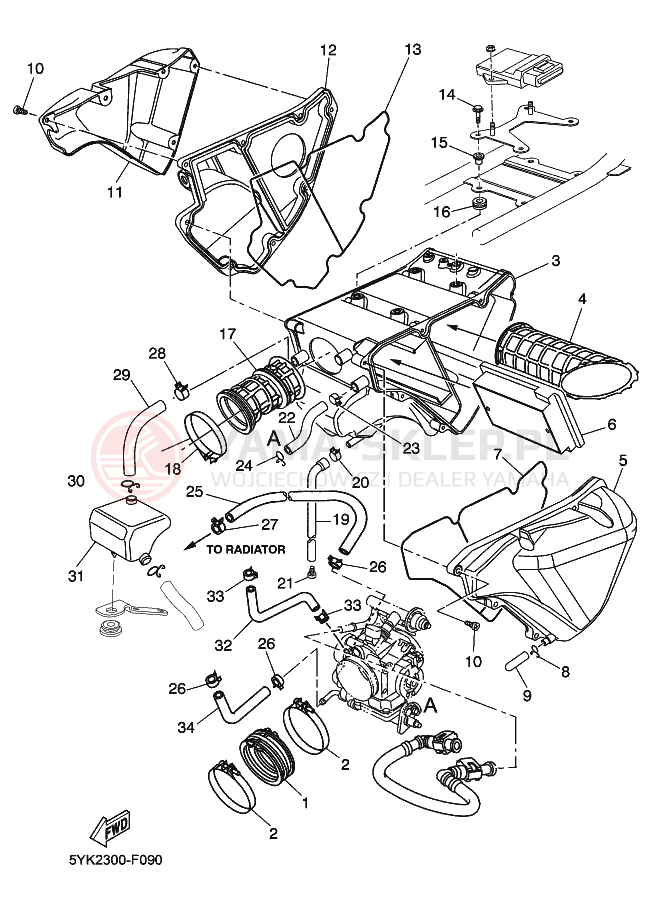 Schemat "Wtrysk paliwa" do Yamaha MT03