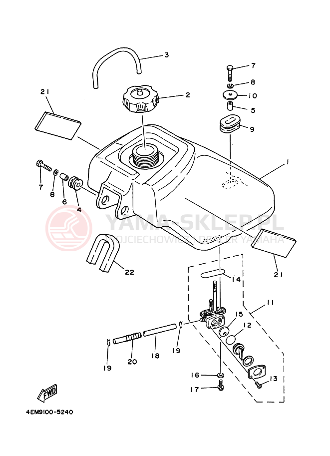Schemat "zbiornik paliwa" do Yamaha YF80M