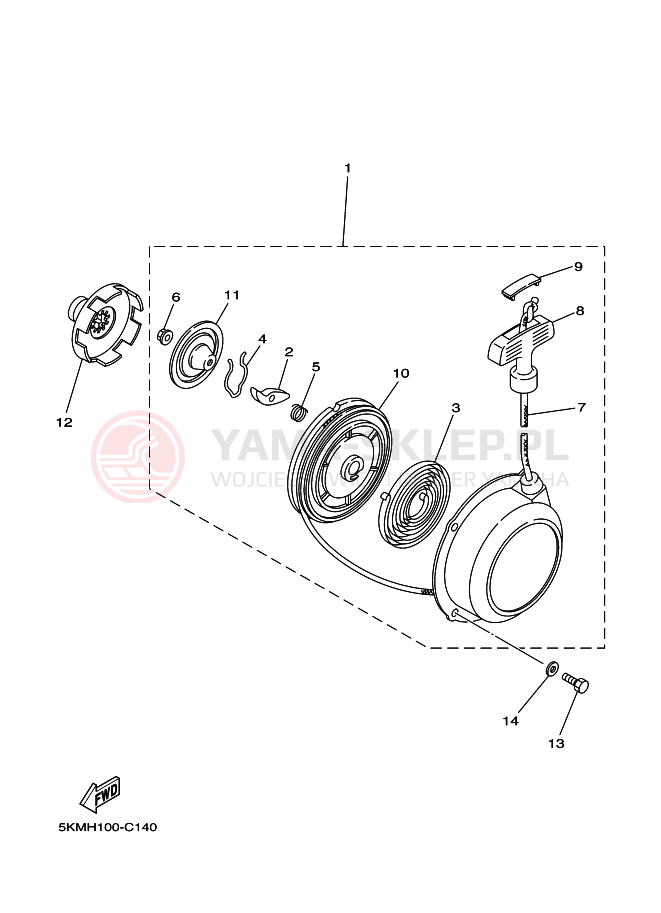Schemat "rozrusznik" do Yamaha GRIZZLY