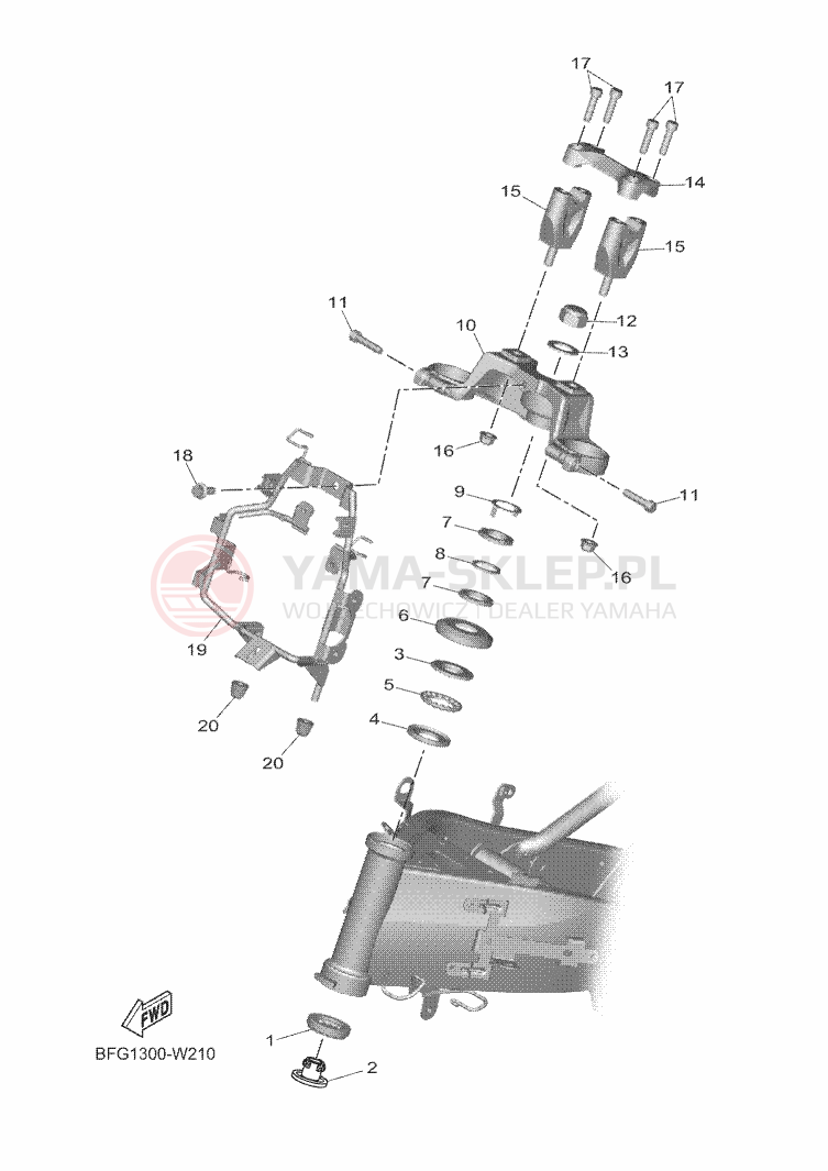 Schemat "Półki zawieszenia" do Yamaha XSR125