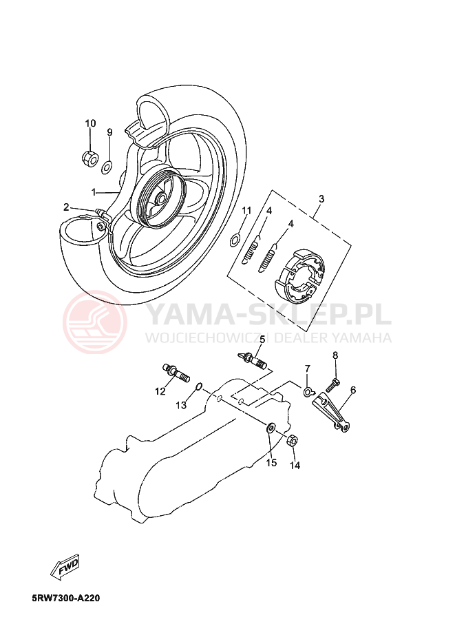 Schemat "Koło tył" do Yamaha JOGRR