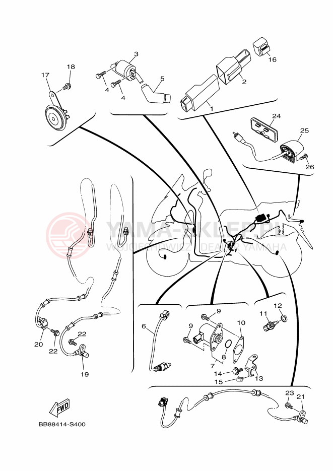 Schemat "układ elektryczny" do Yamaha TRICITY 155